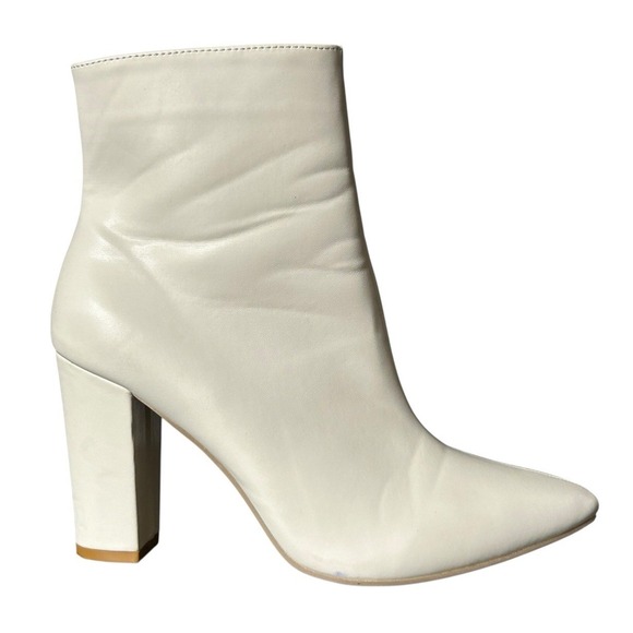 The Unbranded Brand Shoes - Unique Zip-up Heeled Ankle Booties Womens Sz 8.5M (US) 39 (EU)White Soft Lining